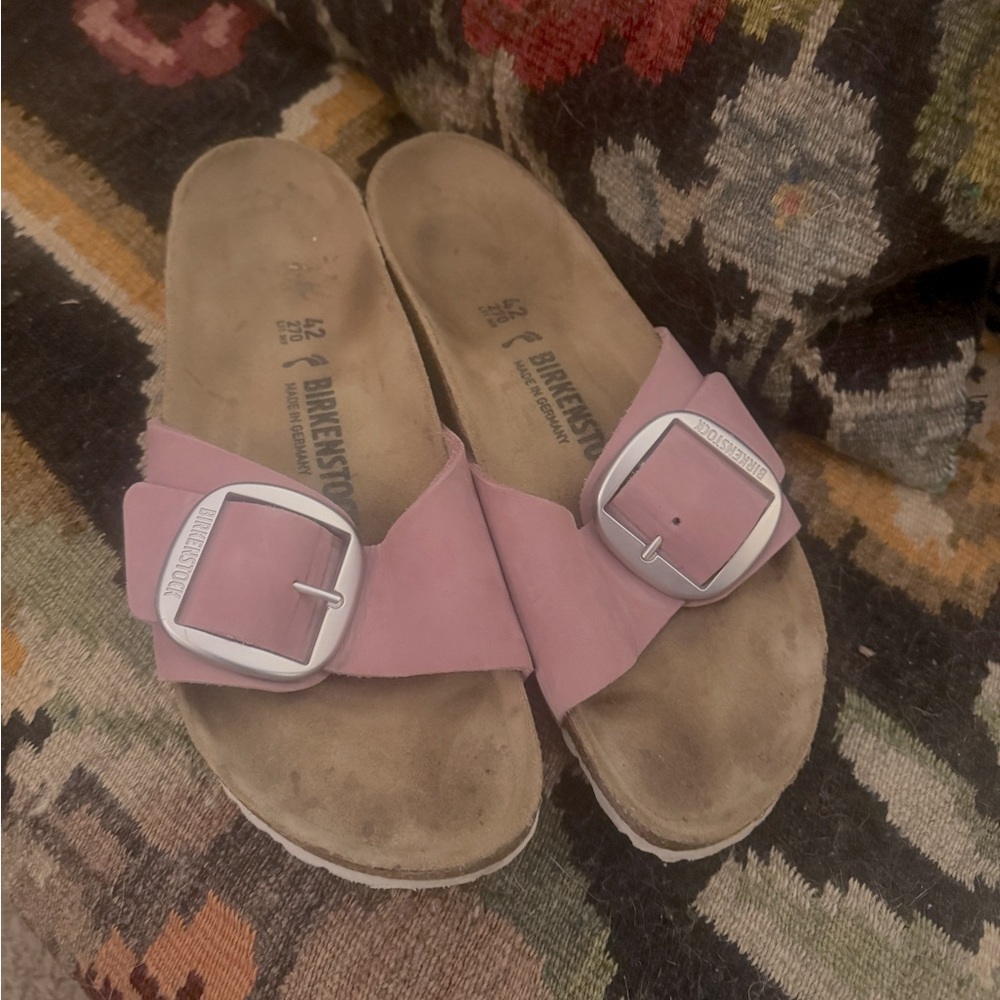Birkenstock Madrid Large Buckle- Neutral Pink Suede